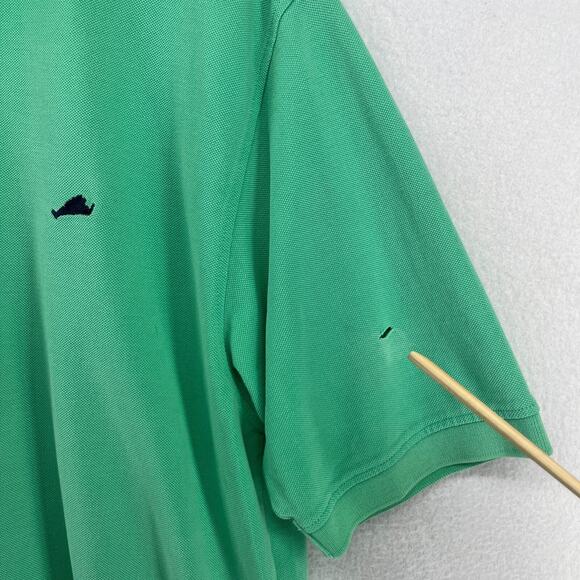 BRICKMANS Shirt XL MARTHAS VINEYARD Polo Golf Performance Pique Cotton Green - Picture 10 of 15